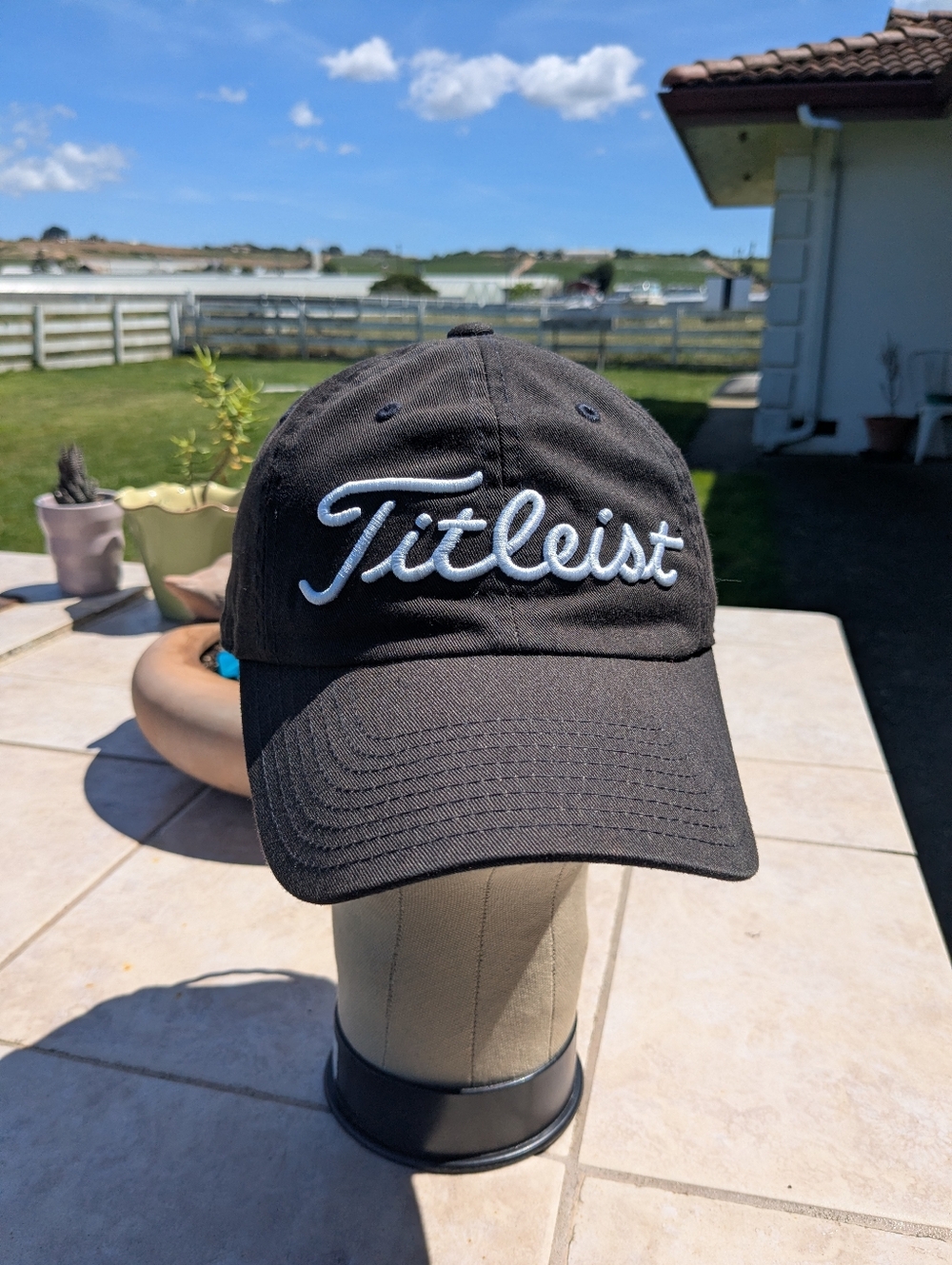 Titleist Black Cap with White Script Logo